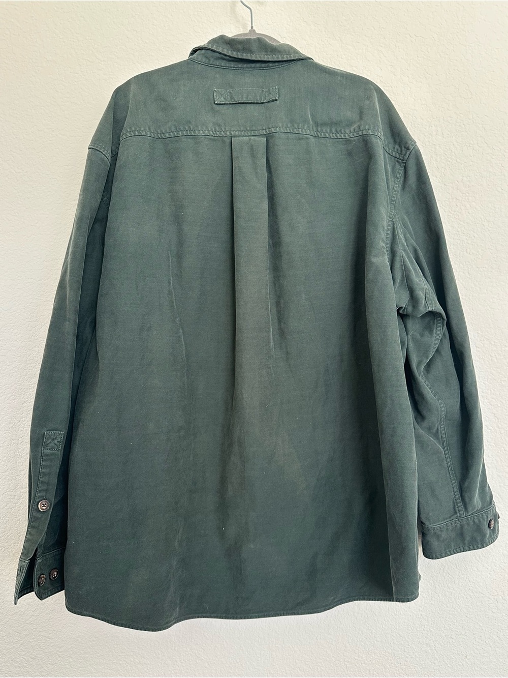 Duluth Trading Co Men 2XL Heavyweight Cotton Work Shirt Forest Green Long Sleeve - Picture 10 of 11